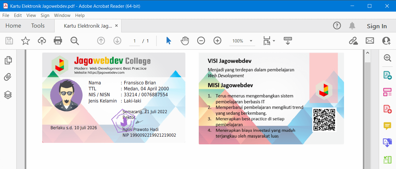 Ekspor Kartu ke PDF 